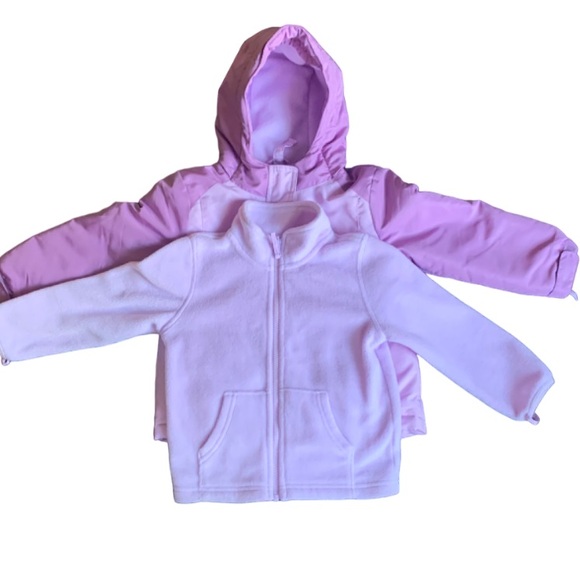 2 Jackets in 1! Winter Coat with Zipout Wearable Fleece Liner Purple 4T - Picture 4 of 13